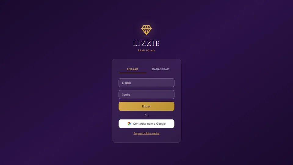 Página inicial: Lizzie Semijoias · Gestão